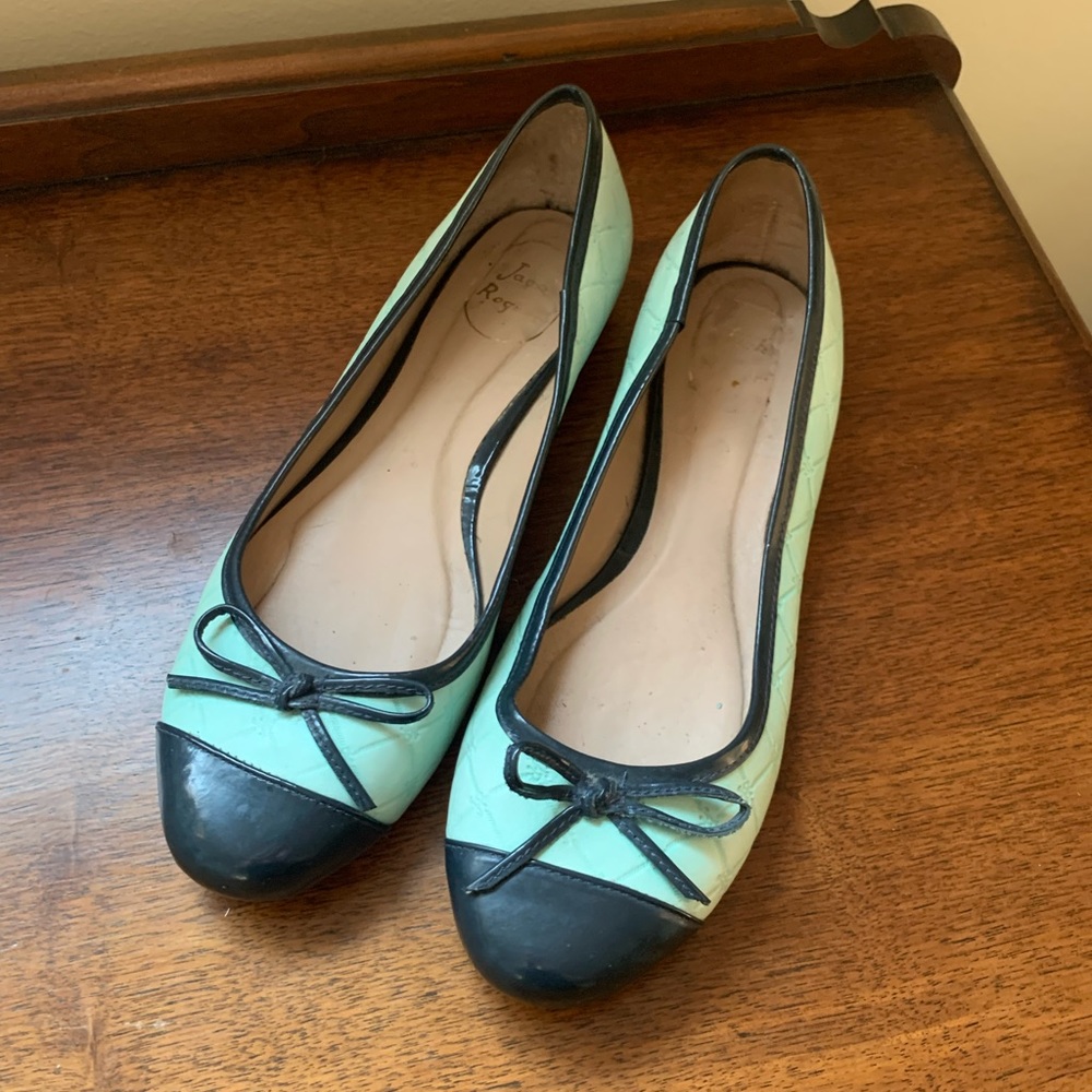 Jack Rogers Tiffany Blue and Navy flats. Size 8.5